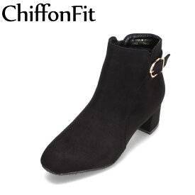 【全品P10倍！4日&5日20:00～4H限定】シフォンフィット ChiffonFit CF-5095 レディース 靴 シューズ 3E相当 ショートブーツ ゴールド バックル 上品 エレガント 人気 ブランド ブラック SP