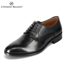 【全品P10倍！4日&5日20:00～4H限定】クリスチアーノ・ロザーニ Cristiano Rossani CRA3201 メンズ靴 靴 シューズ 3E相当 ビジネスシューズ 革靴 プレーントゥ レザー 牛革 通気性 防滑 滑りにくい 通勤 オフィス仕事 結婚式 冠婚葬祭 式典 ブラック SP