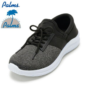 パームス PALMS PM-618 メンズ靴 靴 シューズ 3E相当 スニーカー スリッポン 軽量 シューレース ブラック SP