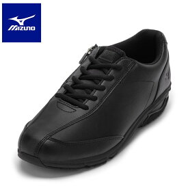 【全品P10倍！9日20:00〜28H限定】ミズノ MIZUNO B1GR240009 メンズ靴 靴 シューズ ローカットスニーカー ウォーキングシューズ MIZUNO NS WALK 6 シンプル ファスナー 着脱簡単 人気 ブランド ブラック SP