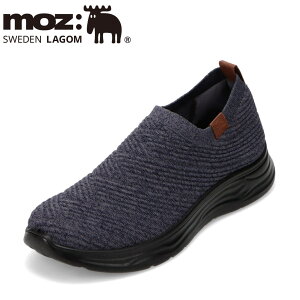 モズ スウェーデン MOZ sweden 5229 メンズ靴 靴 シューズ 3E相当 スニーカー スリッポン キックバック 軽量 柔らか クッション インソール ローカットスニーカー シンプル ネイビー SP