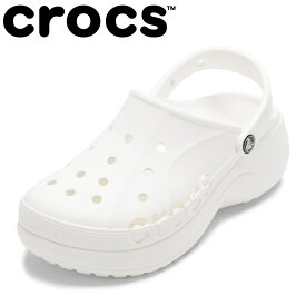 【全品P5倍！6日〜9日まで】クロックス crocs 208186.W レディース靴 靴 シューズ 3E サンダル ルームシューズ スリッパ つっかけ 軽量 Baya Platform Clog バヤ プラットフォーム クロッグ 厚底 速乾 クッション性 フィット感 柔らかい 人気 ブランド ホワイト SP