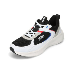 【エントリー全品P14倍！6日〜9日】ペプシ PEPSI PS-032 メンズ靴 靴 シューズ 3E スニーカー ランニング シューズ 軽量 クッション性 衝撃吸収 ローカットスニーカー シンプル ブラック×ホワイト