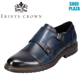 エリニュス・クラウン ERINYS CROWN ER-0332 メンズ靴 靴 シューズ 3E相当 ビジネスシューズ モンクストラップ ダブルモンク 屈曲性 柔らかい 本革 レザー ネイビー SP