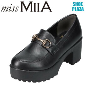 ミスミーア miss MIIA MA3712 レディース靴 靴 シューズ 2E相当 ローファー 厚底 ボリューム マニッシュ メンズライク ラウンドトゥ ブラック SP