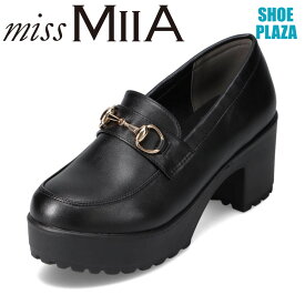 ミスミーア miss MIIA MA3712B レディース靴 靴 シューズ 2E相当 厚底 ビットローファー タンクソール ラギットソール 太めヒール 歩きやすい マニッシュシューズ おしゃれ ブラック SP