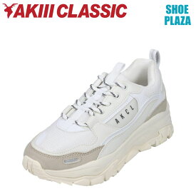 アキクラシック AKIII CLASSIC AKC0003-WHG レディース靴 靴 シューズ 3E相当 スニーカー 厚底 ボリュームソール トラッカー ダッドシューズ 美脚 大きいサイズ対応 ホワイト×グレー SP