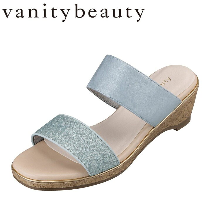 楽天市場 バニティービューティー Vanitybeauty Va レディース靴 E相当 サンダル ウェッジソール グリッター クッション性 ブルー Tsrc 東京靴流通センター 楽天市場店