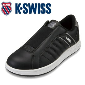 【全品P10倍！9日&10日20:00～4H限定】ケースイス K・SWISS 36102221M メンズ靴 靴 シューズ 2E相当 スニーカー コートスニーカー KS 300 SLIP シンプル ローカットスニーカー 人気 ブランド ブラック×グレー