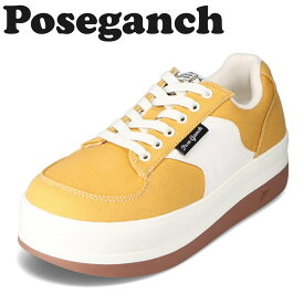 ポーズガンツ POSEGANCH PG-001 レディース靴 靴 シューズ 2E相当 スニーカー 厚底スニーカー ローカットスニーカー ボリュームソール 韓国ファッション モンモンキャンバス 人気 ブランド おしゃれ イエロー TSRC