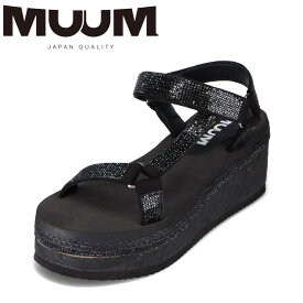 ムーム MUUM MU9950 レディース靴 靴 シューズ 2E相当 サンダル スポーツサンダル スポサン 厚底 もちもちインソール キラキラ ラインストーン キレイめ 歩きやすい ブラック TSRC