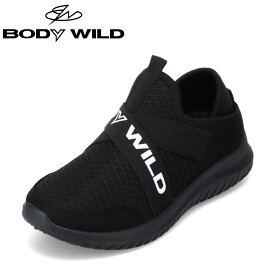 ボディワイルド BODY WILD BWL5477 レディース靴 靴 シューズ 3E相当 スニーカー スリッポン 2WAY かかとが踏める 履きやすい 脱ぎやすい ゴムバンド アウトドア キャンプ 人気 ブランド ブラック TSRC