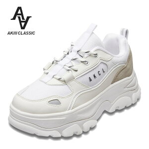 アキクラシック AKIII CLASSIC AKC-0068 レディース靴 靴 シューズ 3E相当 スニーカー ダッドシューズ URBAN OVER SOLE ボリュームソール 厚底 韓国 ローカットスニーカー 人気 ブランド ホワイト×アイ