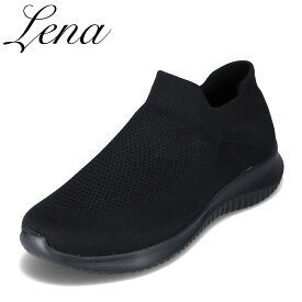 レナ Lena TS-9800 レディース靴 靴 シューズ 2E相当 スニーカー ニットスニーカー スリッポン 履きやすい 伸縮性 シンプル スポーツ ランニング 人気 ブランド ブラックブラック TSRC