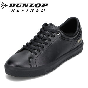 ダンロップ リファインド DUNLOP REFINED DA7002 メンズ靴 靴 シューズ 2E相当 スニーカー コートスニーカー ウォーキングシューズ 歩きやすい シンプル ローカットスニーカー ブラック TSRC