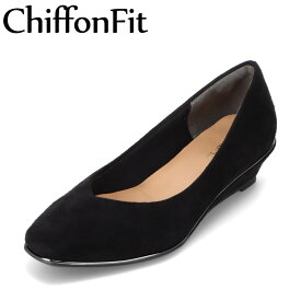 シフォンフィット ChiffonFit CF-5080 レディース靴 靴 シューズ E相当 スクエアトゥパンプス ローヒール オフィス 通勤 セレモニー メタリック クッション 歩きやすい ブラック×シルバー TSRC