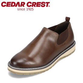 セダークレスト CEDAR CREST CC-1553 メンズ靴 靴 シューズ 3E相当 カジュアルシューズ レザーシューズ 革靴 スリッポン 撥水 晴雨兼用 エコ シンプル 定番 ダークブラウン TSRC