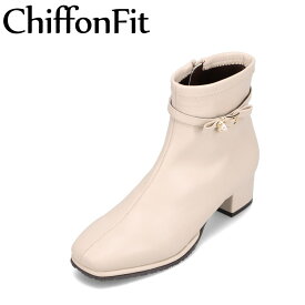 シフォンフィット ChiffonFit CF-5099 レディース 靴 シューズ 3E相当 ショートブーツ パール バックル 上品 スタイリッシュ 2WAY 人気 ブランド アイボリー TSRC