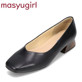 マシュガール masyugirl mg1021-4E レディース靴 靴 シューズ 4E相当 パンプス レインシューズ 防水シューズ スクエアトゥ 低反発 防滑 晴雨兼用 幅広 4E ブラック TSRC
