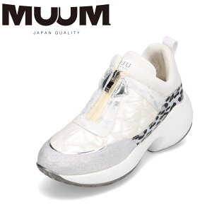 ムーム MUUM MU3752 レディース靴 靴 シューズ 2E相当 スニーカー 厚底スニーカー ファスナー ボリュームソール キルティング おしゃれ 人気 ブランド ホワイト TSRC