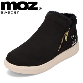 【楽天スーパーSALE★最大50％OFF】モズ スウェーデン MOZ sweden MOZ-5200 レディース靴 靴 シューズ 2E相当 スニーカー ボア ファー 防寒 ファスナー キャラクター 人気 ブランド ブラック TSRC