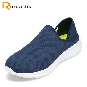 ランタシア RUNTASHIA RT7700M メンズ靴 靴 シューズ 3E相当 キックバック スリッポン 軽量 2WAY 履きやすい ローカットスニーカー 伸縮性 ネイビー TSRC