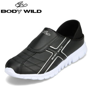 ボディワイルド BODY WILD BMH1791 メンズ靴 靴 シューズ 3E相当 スニーカー キックバックスニーカー 軽量 軽い 2WAY シンプル ブラック TSRC