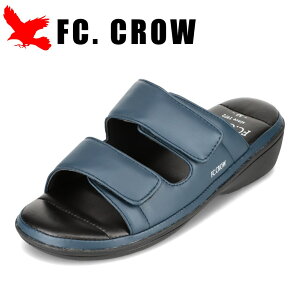 エフシークロウ FC.CROW FLH5867 レディース靴 靴 シューズ 3E相当 サンダル スリッパ ルームシューズ マジックテープ シンプル スタイリッシュ ネイビー TSRC