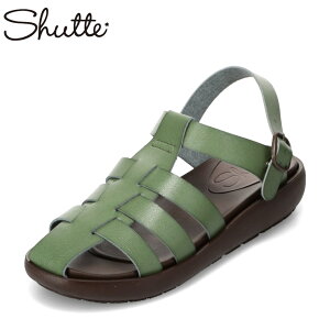 シュッテ Shutte ST-3038 レディース靴 靴 シューズ 2E サンダル リゾート グラディエーター ソフト 柔らかい 手染め 機能性 カーキ TSRC