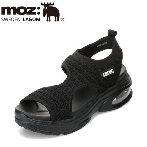 モズ スウェーデン MOZ sweden MOZ-16915 レディース靴 靴 シューズ 2E相当 サンダル スポーツ スポサン 厚底 エアクッション ニット 北欧 人気 ブランド ブラック TSRC