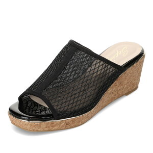 セピアブラッサム Sepia Blassam 500 レディース靴 靴 シューズ 2E相当 サンダル ミュール シアー チュール メッシュ シースルー 歩きやすい ウェッジソール ブラック TSRC