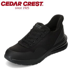 【全品P15倍！14日20:00〜28H限定】セダークレスト CEDAR CREST CC-60910W レディース靴 靴 シューズ 2E スニーカー スパットシューズ 防水 手を使わずに履ける 雨 ローカットスニーカー 人気 ブランド ブラック TSRC