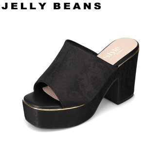 スタイルジェリービーンズ Style JELLY BEANS SJB-0019 レディース靴 靴 シューズ 2E相当 サンダル ミュール 疲れにくい 歩きやすい チャンキーヒール スクエアトゥ ブラック TSRC