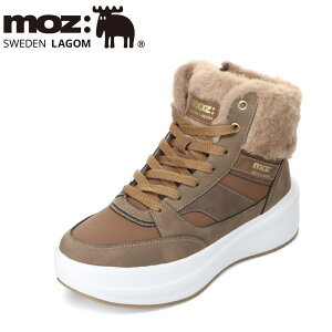 モズ スウェーデン MOZ sweden MOZ-960 レディース靴 靴 シューズ 2E相当 スニーカー ブーツ 防寒 厚底 ファー ボア あったか もこもこ ふわふわ ハイカットスニーカー 機能性 ブラウン TSRC