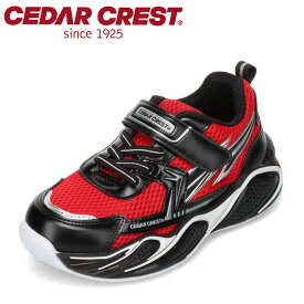 セダークレスト CEDAR CREST CC-3135 キッズ靴 靴 シューズ 3E スニーカー キッズ 光る ピカピカ フラッシュ 通学 通園 子供靴 男の子　体育 運動靴 ローカットスニーカー かっこいい レッド TSRC