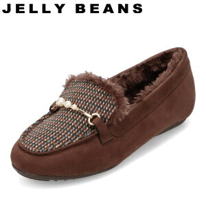スタイルジェリービーンズ Style JELLY BEANS SJB-0046 レディース靴 靴 シューズ 2E相当 モカシン カジュアル シューズ スリッポン ローファー 防寒 ボア ファー あったか ふわふわ パール パーツ ビ