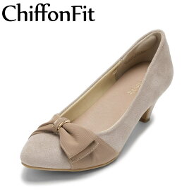【全品P10倍！6日〜9日まで】シフォンフィット ChiffonFit CF-5140 レディース靴 靴 シューズ 2E パンプス リボン オフィス 通勤 ビジネス 美脚 歩きやすい シンプル かわいい ベージュ TSRC