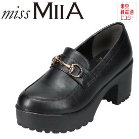 ミスミーア miss MIIA MA3712 レディース靴 靴 シューズ 2E相当 ローファー 厚底 ボリューム マニッシュ メンズライク ラウンドトゥ ブラック TSRC