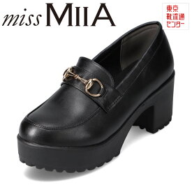 ミスミーア miss MIIA MA3712B レディース靴 靴 シューズ 2E相当 厚底 ビットローファー タンクソール ラギットソール 太めヒール 歩きやすい マニッシュシューズ おしゃれ ブラック TSRC