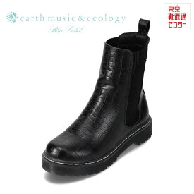 アースミュージックアンドエコロジー earth music&ecology EM-856 レディース靴 靴 シューズ 3E相当 ショートブーツ サイドゴアブーツ ミドル丈ブーツ ボリューム底 リブ 履きやすい 安定感 人気 ブランド おしゃれ ブラック×コンビ TSRC