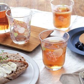 【公式】東洋佐々木ガラス デコールライン タンブラー フラワーバイオレット 4個入り 1セット 230ml かわいい パープル 紫陽花 お花柄 食洗機対応 グラス グラスセット セット コップ ガラス おしゃれ 来客 来客用 お茶 プレゼント ギフト 贈答 佐々木ガラス