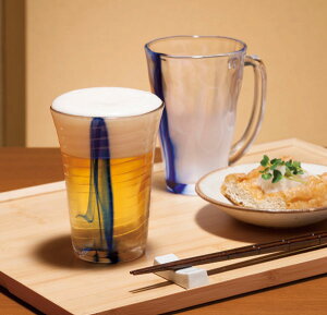 東洋佐々木ガラス泡立ちぐらす山ビヤーマグ(藍流し)390ml(1個セット)(ビアグラスビールグラスマグ)【楽ギフ_包装】(ビアグラス)★キッチンポイントアップ祭★1023