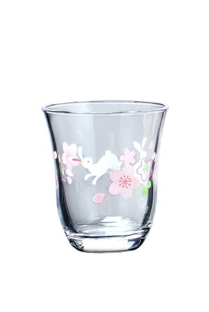 東洋佐々木ガラスめでたい酒杯(うさぎと桜柄)(3個セット)
