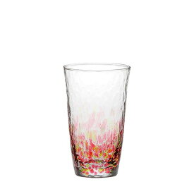 水の彩[みずのあや]一口ビール花の彩1個セット CN17705-D05 ハンドメイド 全面強化 ファインクリスタル 日本製 家飲み ガラス コップ ビール ギフト プレゼント お祝い おうち居酒屋 ピンク 佐々木ガラス