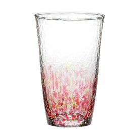 水の彩[みずのあや]タンブラー花の彩 1個 ハンドメイド 全面強化 ファインクリスタル 食洗機対応 日本製 ビール 焼酎 ハイボール お茶 グラス タンブラー コップ ガラス おしゃれ 来客 来客用 プレゼント 贈答 ギフト ピンク