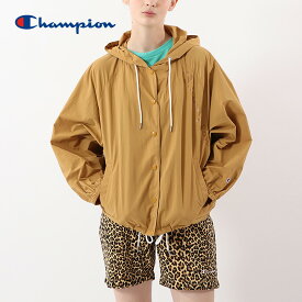 ブルゾン レディース 無地 長袖 Champion チャンピオン HOODED SNAP JACKET CW-R601 スナップ ジャケット 春 夏 秋 はおり お出かけ ブラック ネイビー など