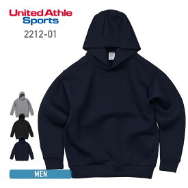 パーカー メンズ 無地 United Athle ユナイテッドアスレ 9.4オンス T/Rダンボールニット プルオーバー パーカ 2212-01 221201 ジップアップ 男女兼用 スウェット シンプル 上 トップス かぶり 男 女 ブラック 黒 ネイビー 紺 灰 グレー S M L XL LL XL