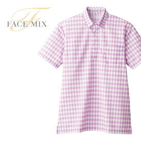 ポロシャツ メンズ FACEMIX フェイスミックス チェックプリントポロシャツ fb4523u 男女兼用 ユニセックス 吸水速乾 ストレッチ