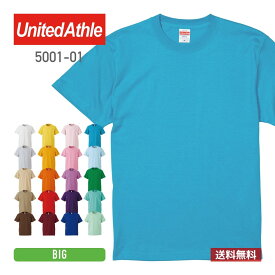 tシャツ メンズ 半袖 無地 United Athle ユナイテッドアスレ 5.6oz ハイクオリティーTシャツ 5001-01 大きいサイズ BIG 厚手 男女兼用 綿 コットン 送料無料 青 ブルー 緑 グリーン 紫 パープル XXL XXXL クルーネック プリント カットソー スポーツ トップス カジュアル