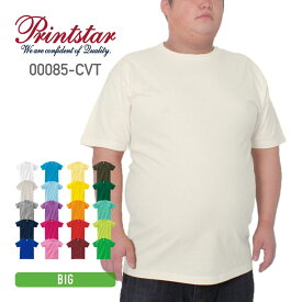 tシャツ メンズ 半袖 無地 Printstar プリントスター 5.6オンス ヘビーウェイト Tシャツ 00085-CVT XXL XXXL ビッグ BIG 大きいサイズ アイボリー オートミール アーミーグリーン クルーネック カットソー スポーツ トップス カジュアル シンプル カラバリ豊富 サイズ展開